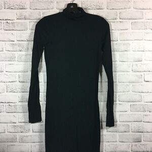 Philantrophy Women's Dress Black Size XS Long Sleeve Midi Turtleneck Front Slit